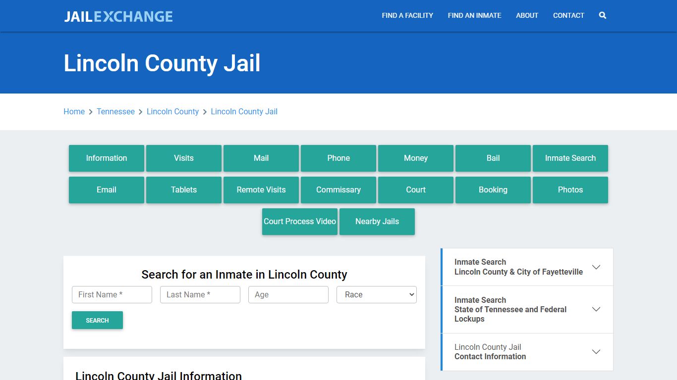 Lincoln County Jail Roster Lookup, TN, Inmate Search